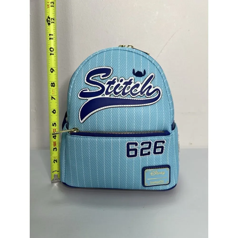 New Loungefly Team Stitch 626 Jersey Series Mini Cosplay Blue Backpack - Picture 10 of 11